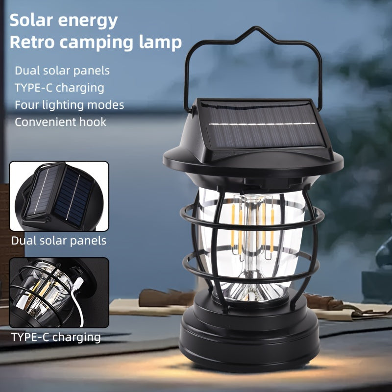 Black Solar Powered LED Camping Light LPT