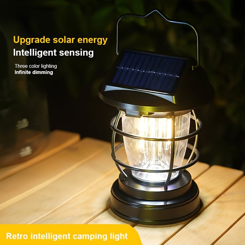 Black Solar Powered LED Camping Light LPT