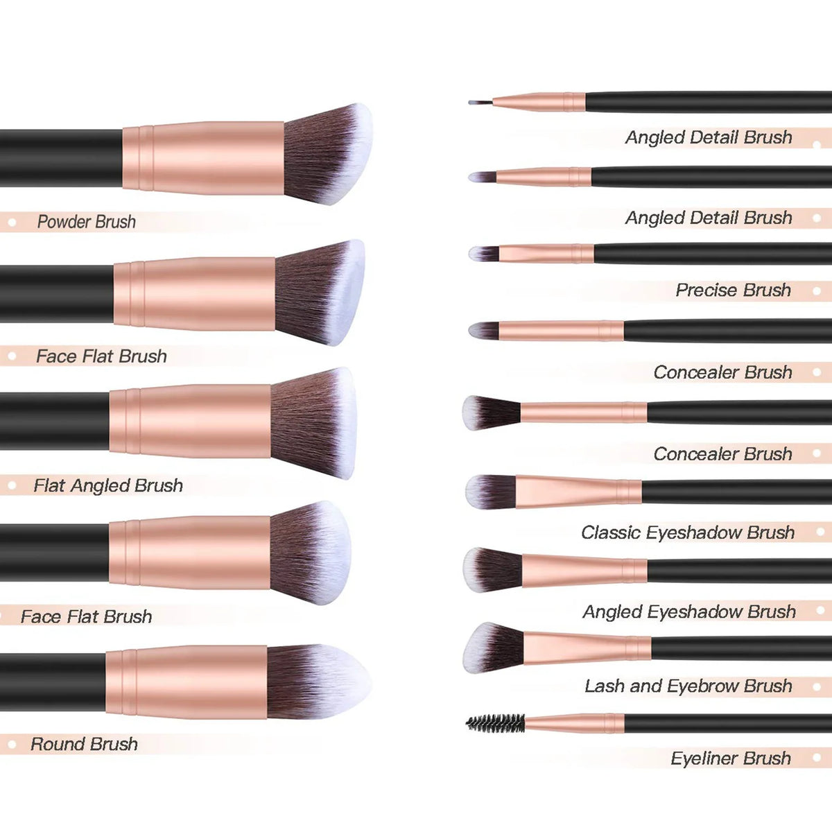 14Pcs Makeup Brush Set with Free Sponge Cashymart