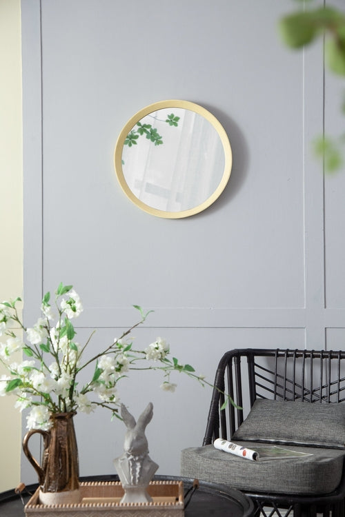 Solid Mango Wood Frame Wall Mirror, Available in 2 Colors Jansha Store
