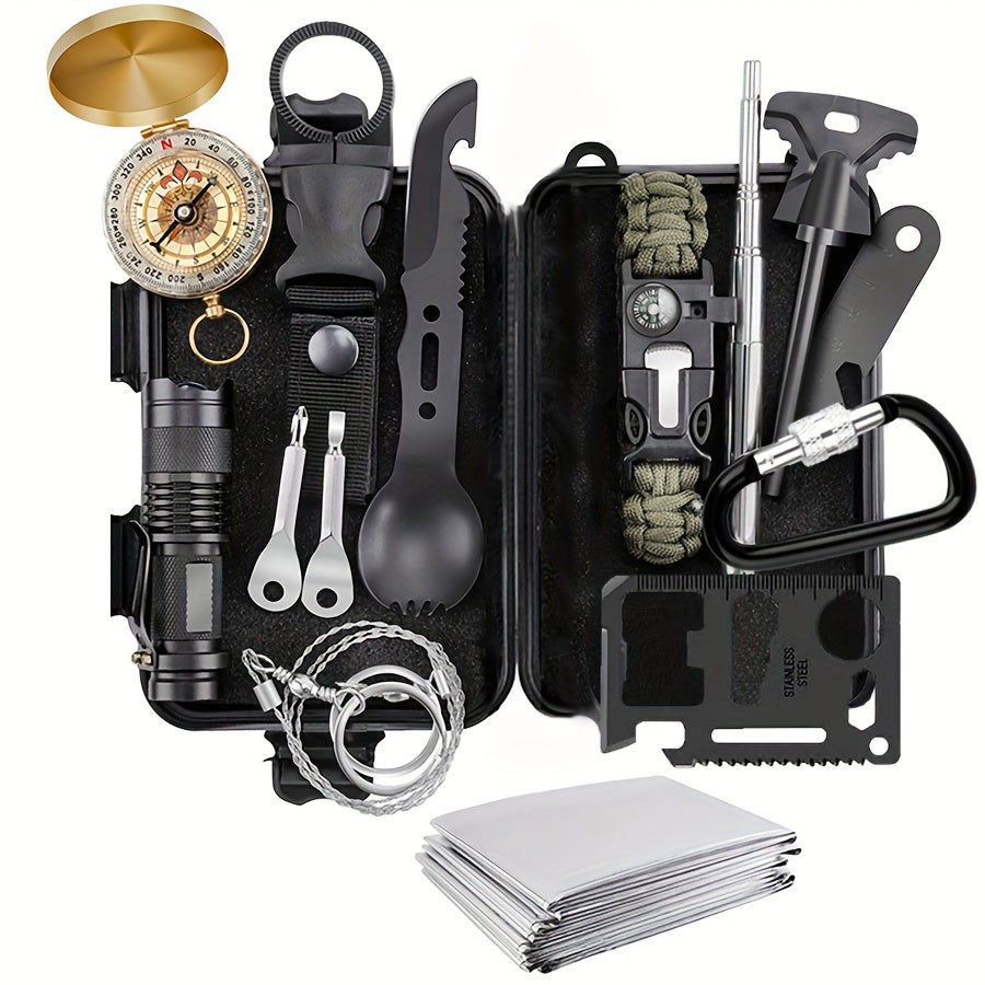 14-in-1 Camping Survival Kit with Magnesium Rod TM