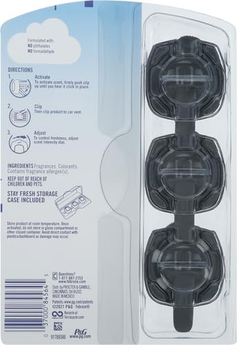 Febreze Car Air Freshener, Odor-Fighting Automotive Vent Clip, Scented Car Accessories, Long Lasting for Strong Odors, Unstopables Fresh Scent, .07 fl oz, 4 Count Jansha Store