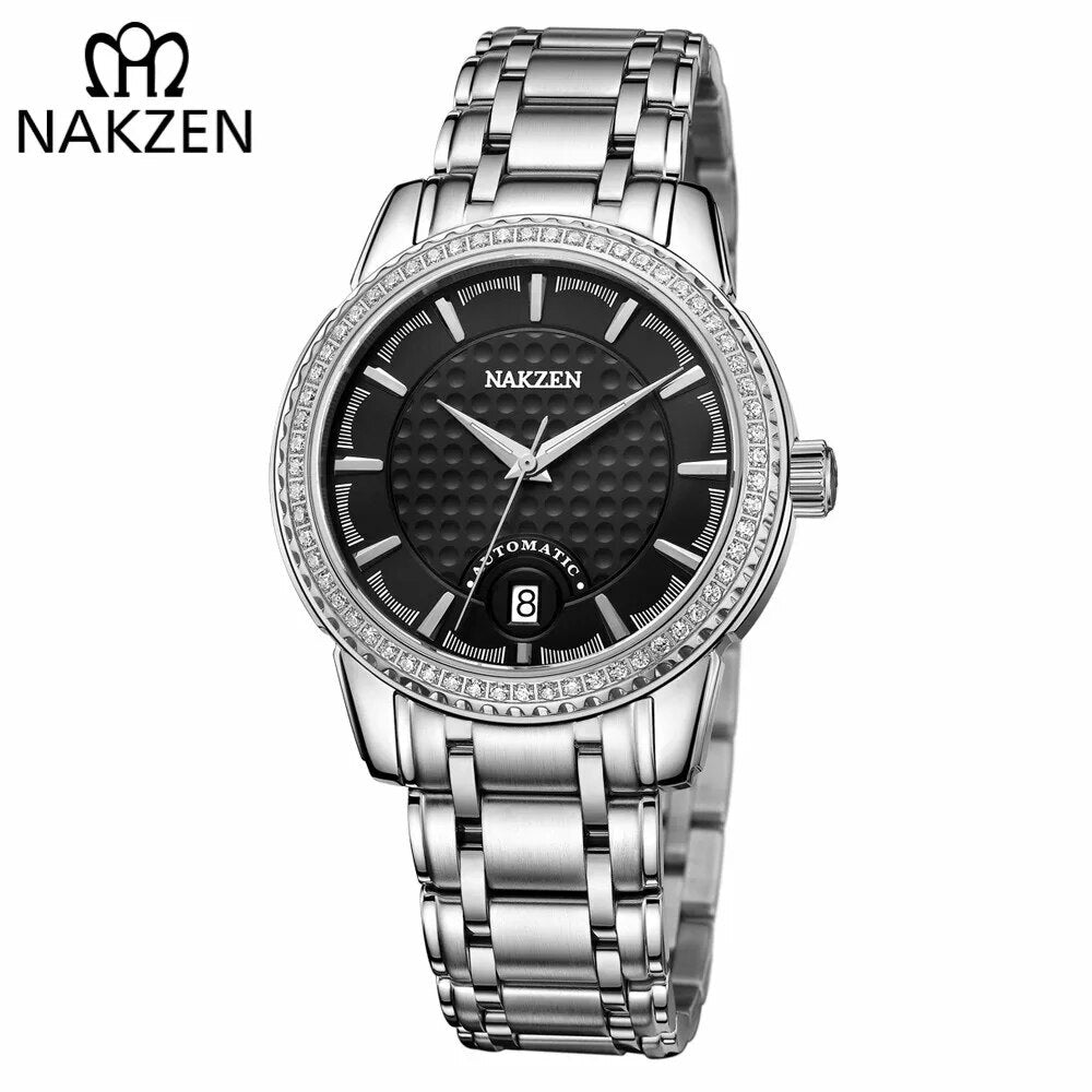 NAKZEN Men Mechanical Watch Men's Automatic Miyota 8215 Movement Diamond Watches Sapphire Wrist Watch Male Waterproof Clock 6020-6