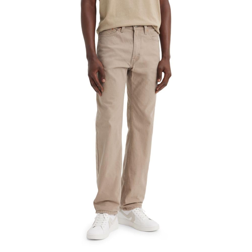 Men's 505 regular fit jeans folded flat, showing clean straight-leg shape and hem