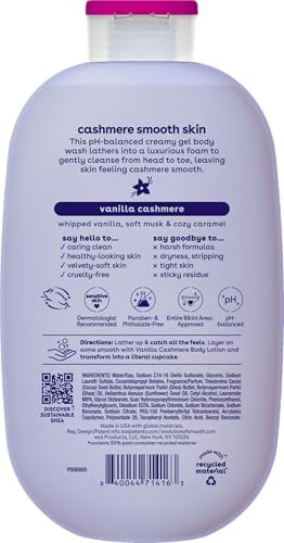 eos Cashmere Body Wash- Vanilla Cashmere, Creamy Gel with Shea Butter, 16 fl oz Jansha Store