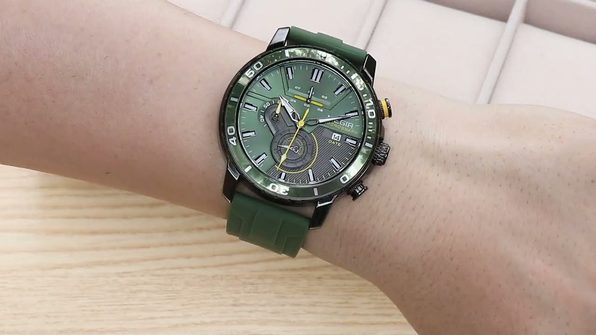 MEGIR Luxury Military Watches for Men Fashion Sport Quartz Wristwatch Waterproof Silicone Band Male Clock Chronograph with Date 2224-16