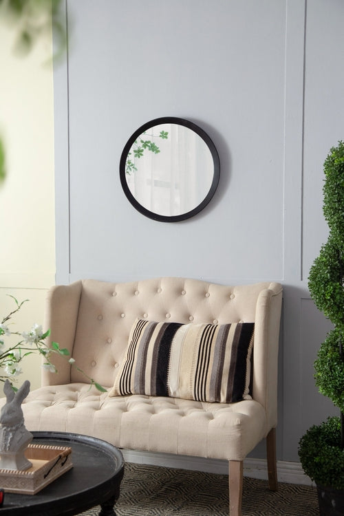 Solid Mango Wood Frame Wall Mirror, Available in 2 Colors Jansha Store