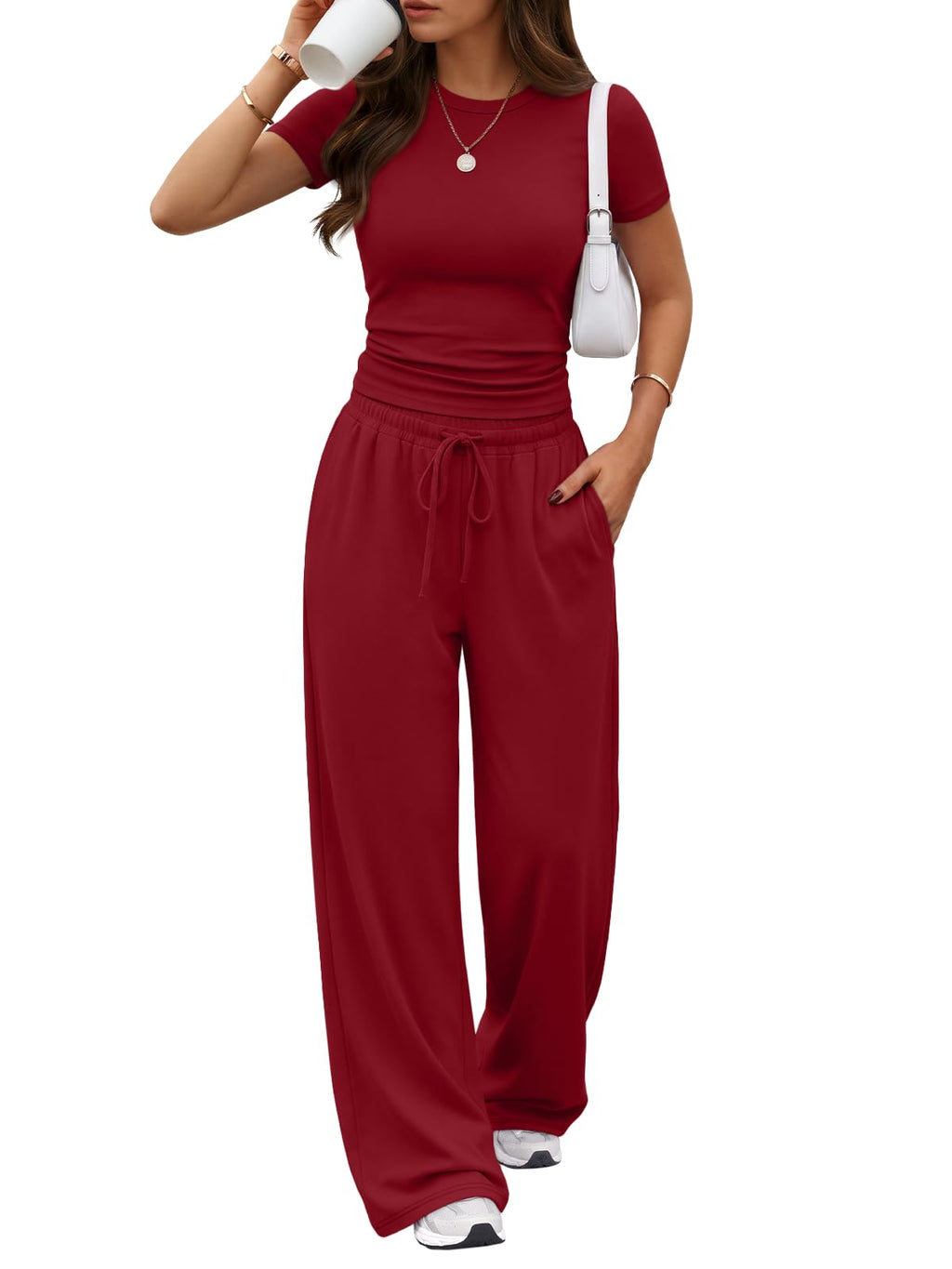 Trendy Queen Women's 2 Piece Matching Summer Lounge Set with Pockets Jansha Store
