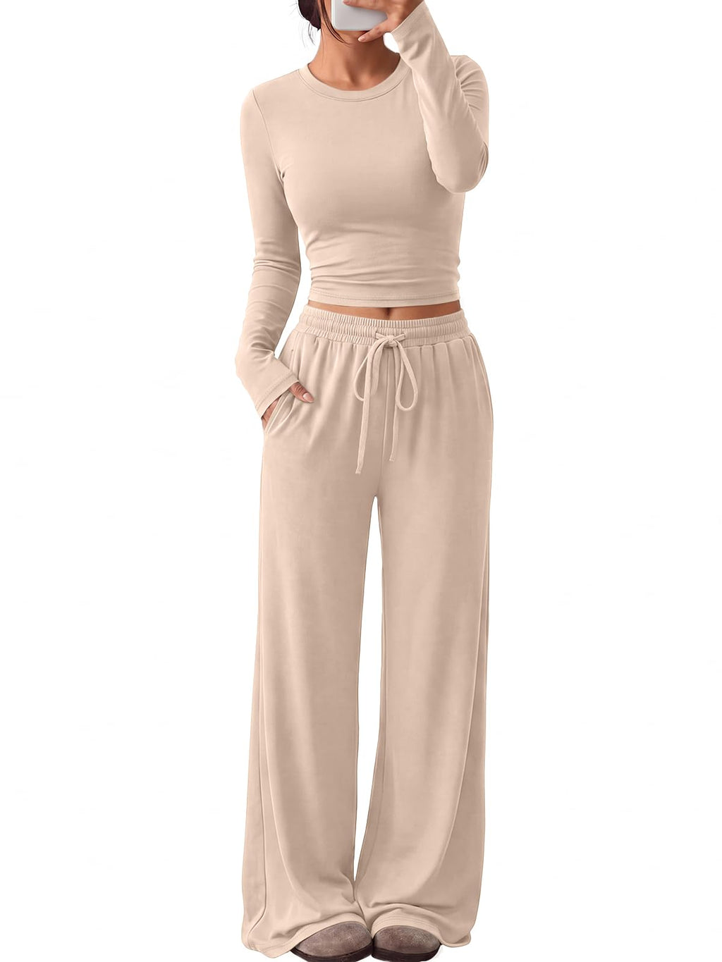 Trendy Queen Women's 2 Piece 2026 Fall Fashion Lounge Set with Pockets Jansha Store