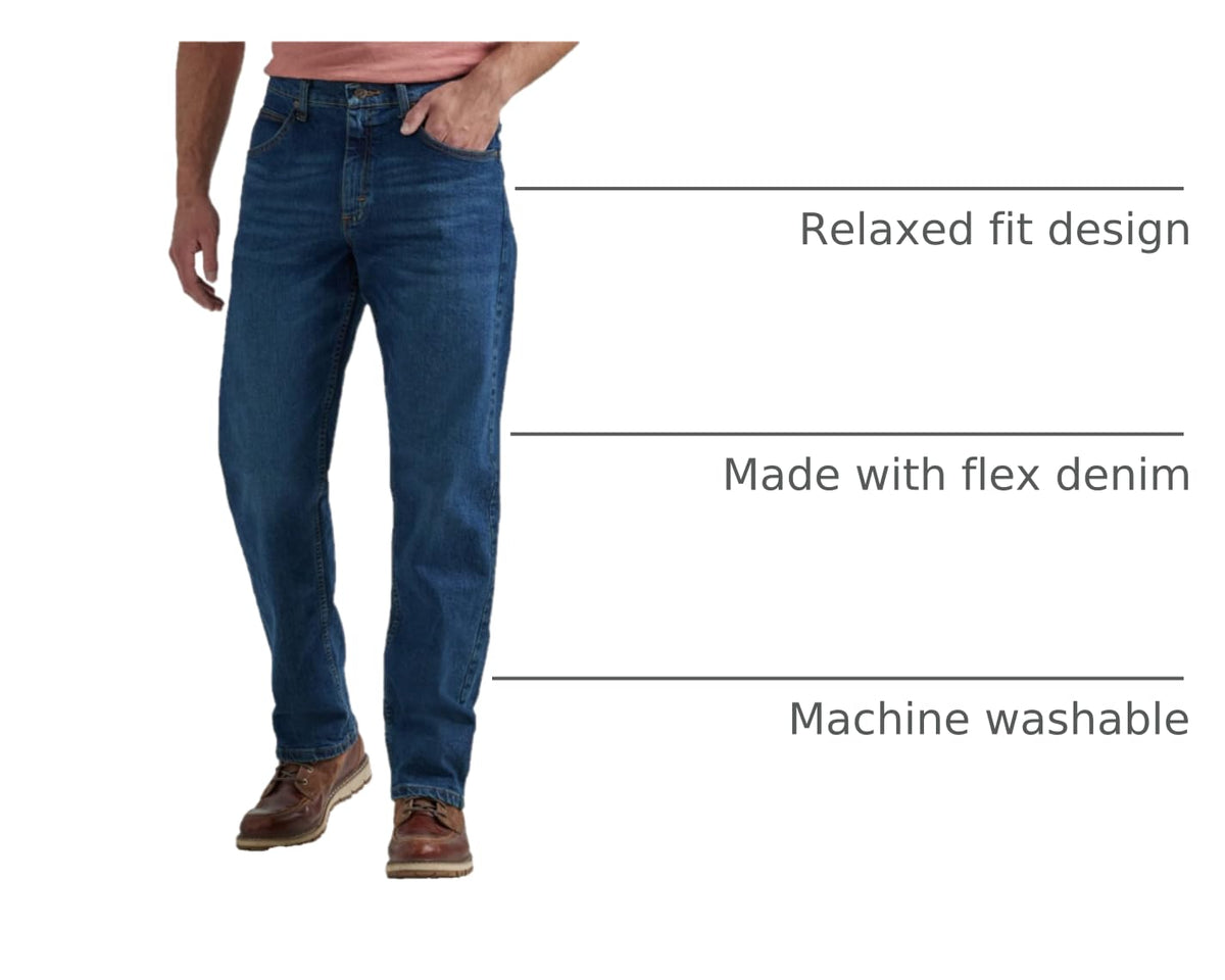Wrangler Authentics Men's Regular Fit Comfort Flex Waist Jean Jansha Store