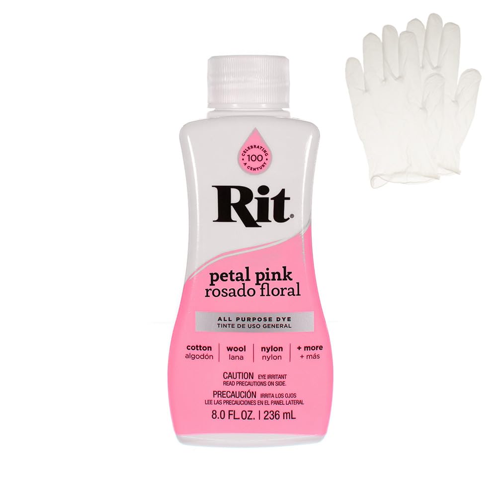 Rit Dye – Liquid Fabric Dye for Crafting, Clothing, and Décor – 8 oz. Bottle – Cherry Red (Gloves Included) Jansha Store
