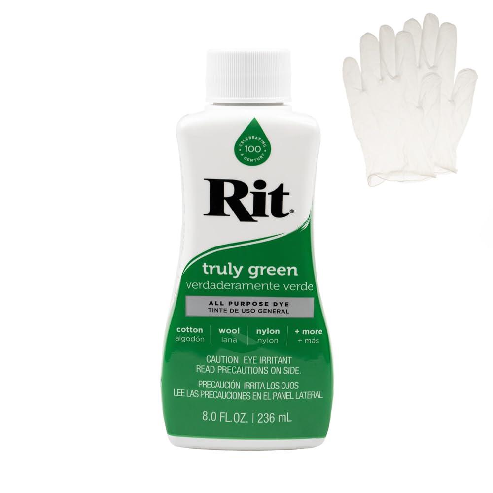 Rit Dye – Liquid Fabric Dye for Crafting, Clothing, and Décor – 8 oz. Bottle – Cherry Red (Gloves Included) Jansha Store