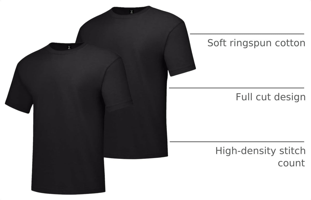 Hanes Men's Beefy-T T-Shirt, Heavyweight Cotton T-Shirts for Men, 1 or 2 Pack, Men's Tees (Tall Jansha Store
