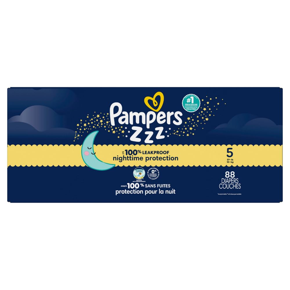 Pampers ZZZ Overnight Diapers, Size 7 (26-50 lbs), 36 Count, Nighttime Protection Disposable Baby Diaper Jansha Store