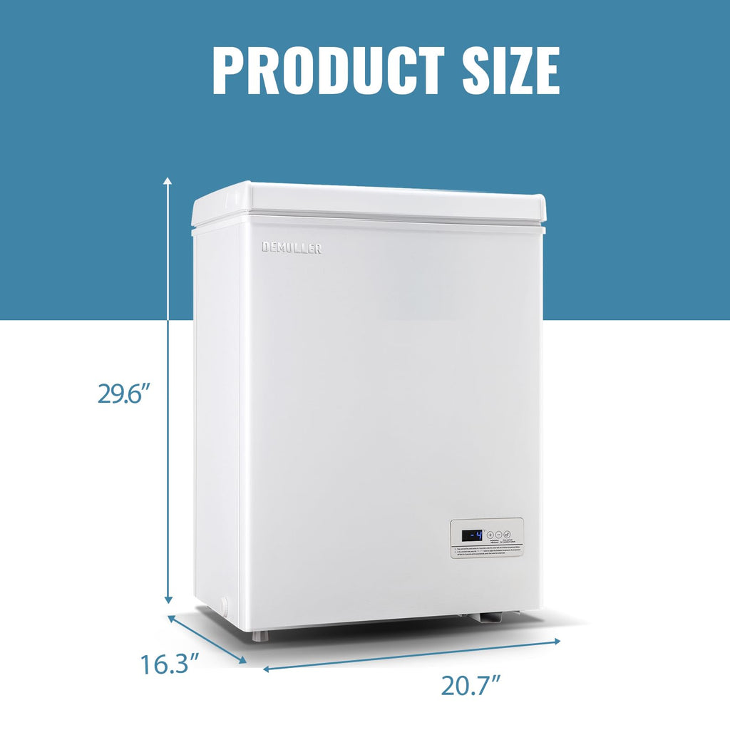 DEMULLER Chest Freezer 5.0Cubic Feet Deep Freezer Freestanding Freezers with 2 Removable Stainless Steel Basket, Mini Freezer Top Open Door Compact Freezer with Electronic Control 41℉ to -15℉BLACK Jansha Store