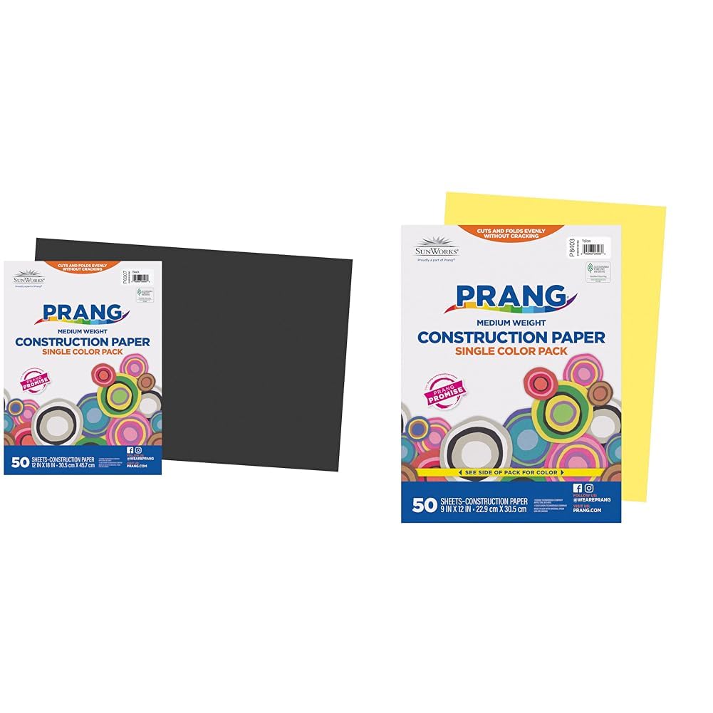 Prang (Formerly SunWorks) Construction Paper, 10 Assorted Colors, 12" x 18", 50 Sheets Jansha Store