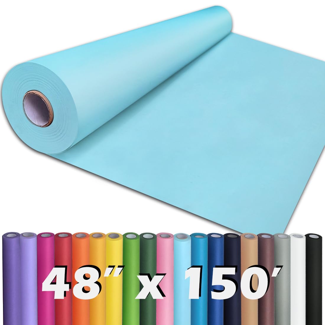 PerkHomy Brown Kraft Paper Roll 17.5" x 1,200" (100') for Gift Wrapping Bulletin Board Craft Art Bouquet Flower Packing Valentines Easel Moving Shipping Floor Poster Covering Table 70GSM 50LB Jansha Store