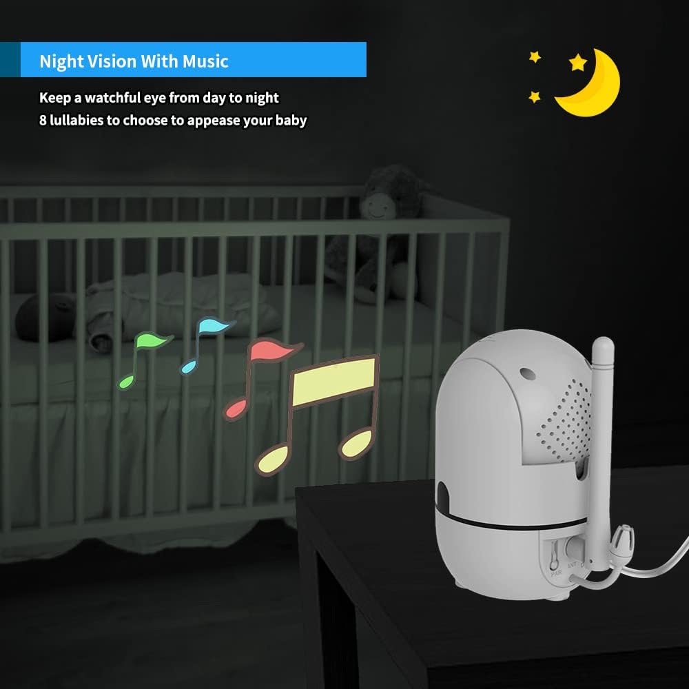 HelloBaby No WiFi Baby Monitor Camera and Audio HB6550, 5" Video Screen Jansha Store
