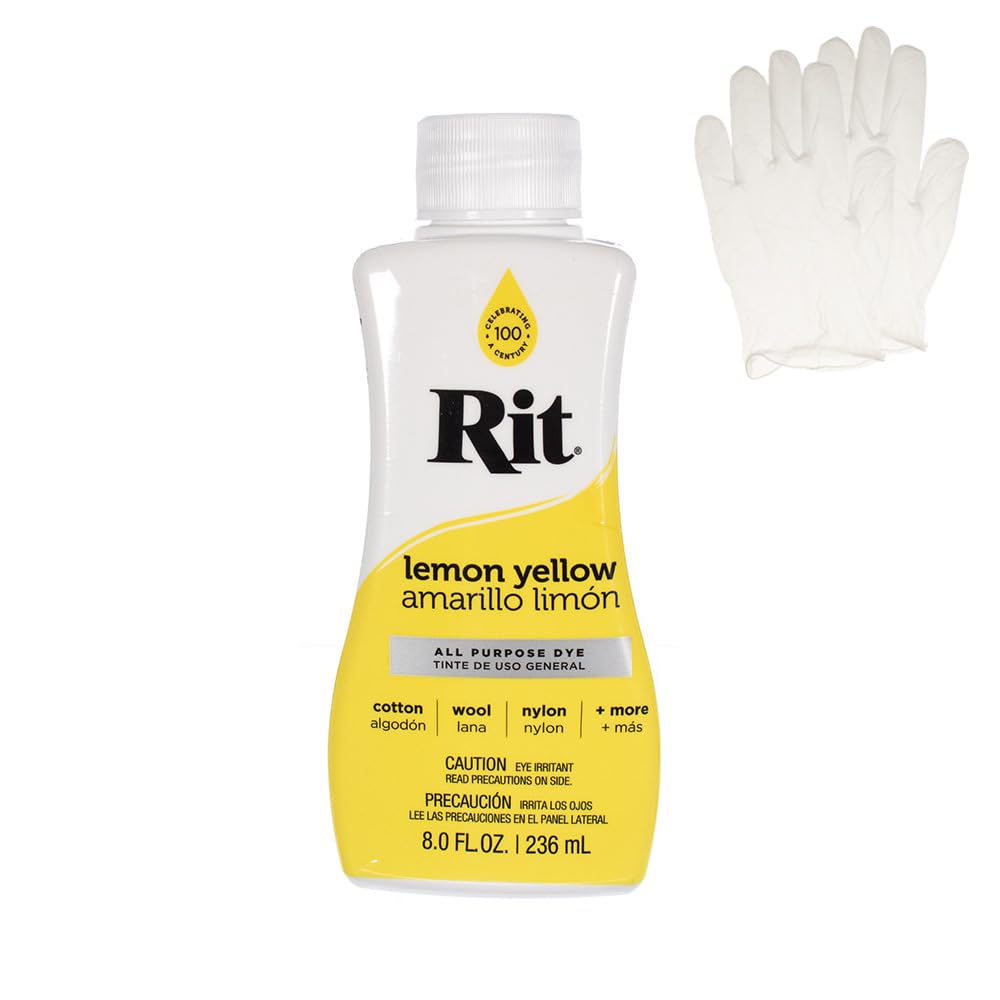 Rit Dye – Liquid Fabric Dye for Crafting, Clothing, and Décor – 8 oz. Bottle – Cherry Red (Gloves Included) Jansha Store