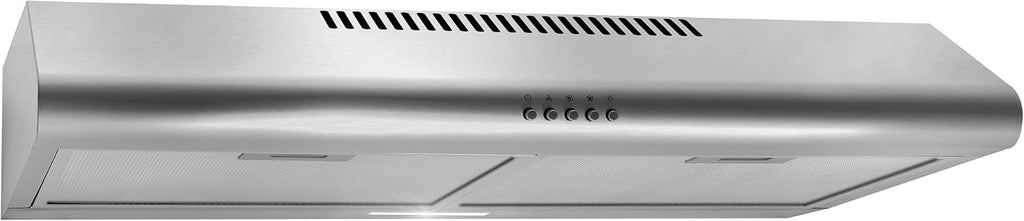 COSMO COS-5MU30 30 in. Delta Collection Ducted Under Cabinet Range Hood, Button Controls, Reusable Filters, LED Lights, Stainless Steel Jansha Store