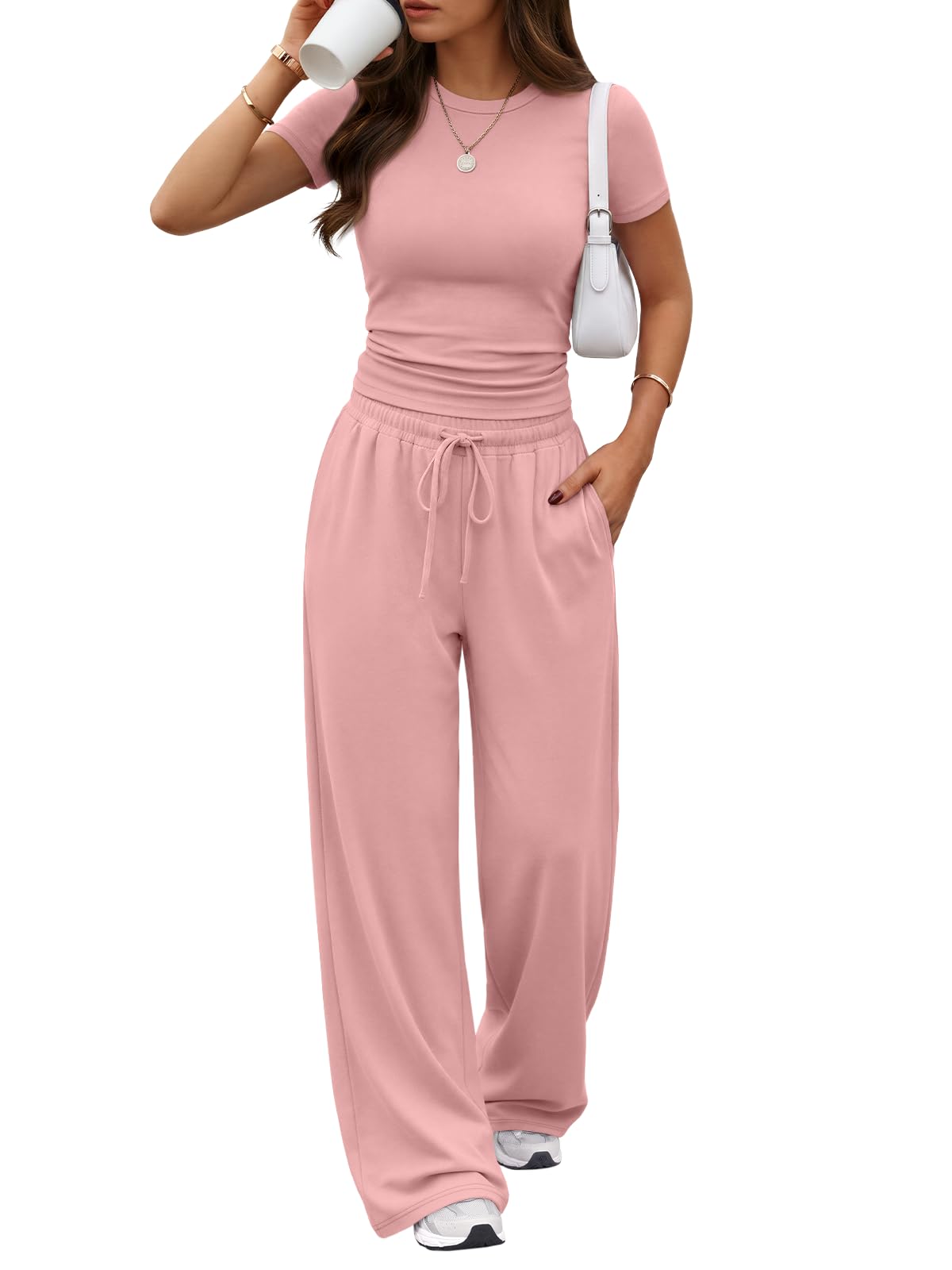 Trendy Queen Women's 2 Piece Matching Summer Lounge Set with Pockets Jansha Store