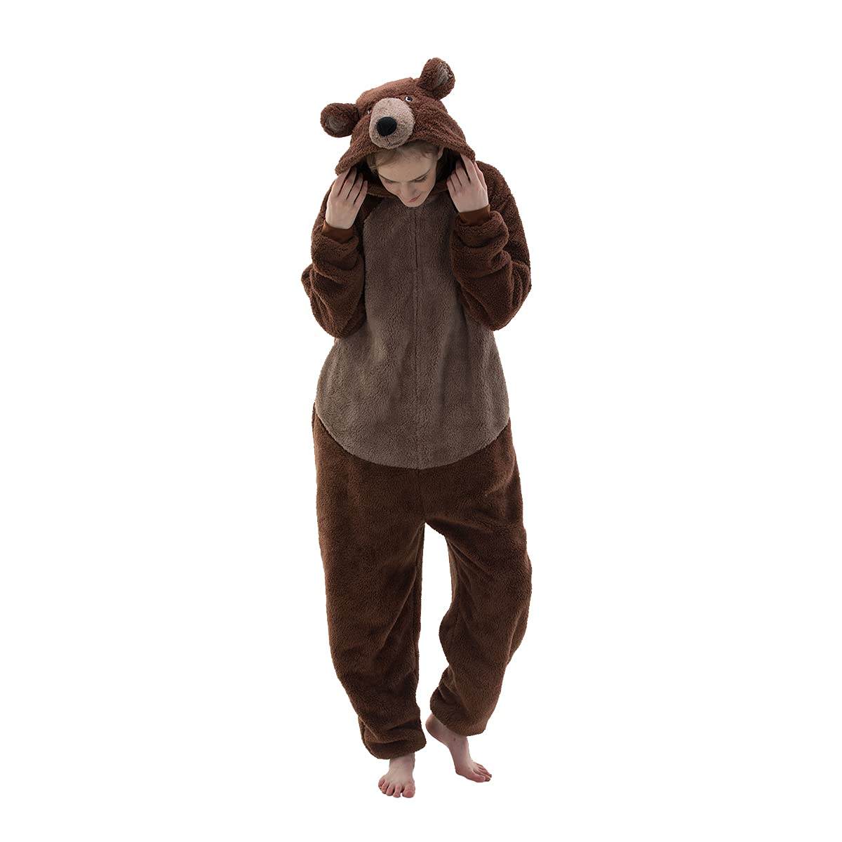 COSUSKET Snug Fit Unisex Adult Onesie Pajamas, Flannel Cosplay Animal One Piece Halloween Costume Sleepwear Homewear Jansha Store