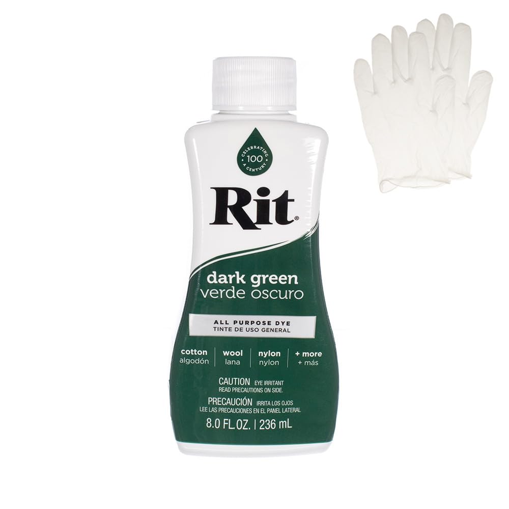 Rit Dye – Liquid Fabric Dye for Crafting, Clothing, and Décor – 8 oz. Bottle – Cherry Red (Gloves Included) Jansha Store