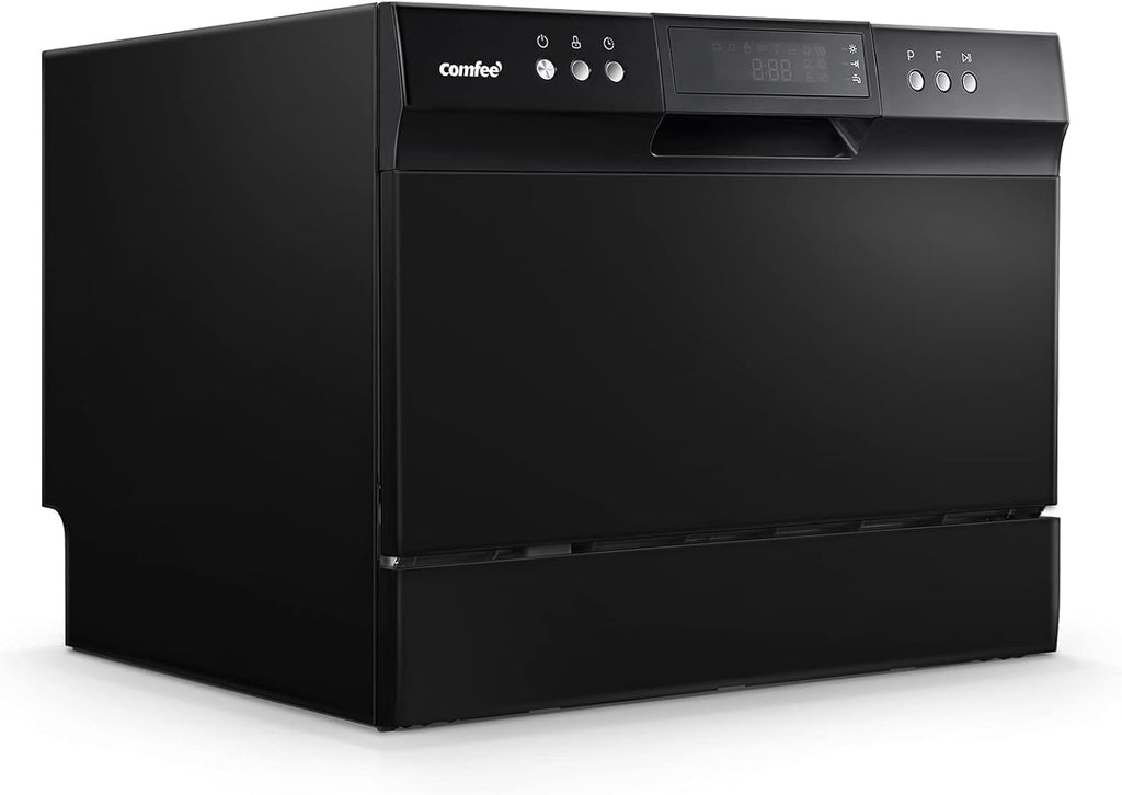 COMFEE’ Countertop Dishwasher, Energy Star Portable Dishwasher, 6 Place Settings & 8 Washing Programs, Speed, Baby-Care, ECO& Glass, Dish Washer for Dorm, RV& Apartment, Black Jansha Store
