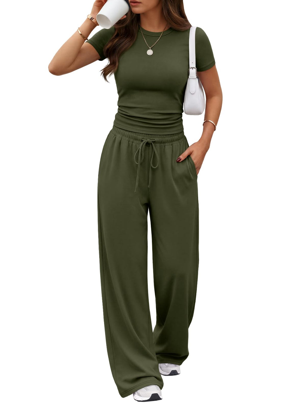 Trendy Queen Women's 2 Piece Matching Summer Lounge Set with Pockets Jansha Store