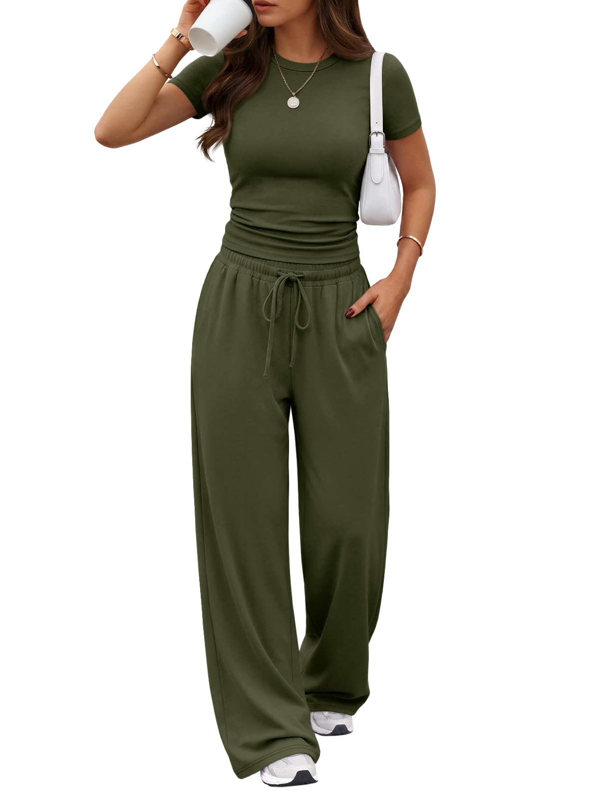 Trendy Queen Women's 2 Piece Matching Summer Lounge Set with Pockets Jansha Store