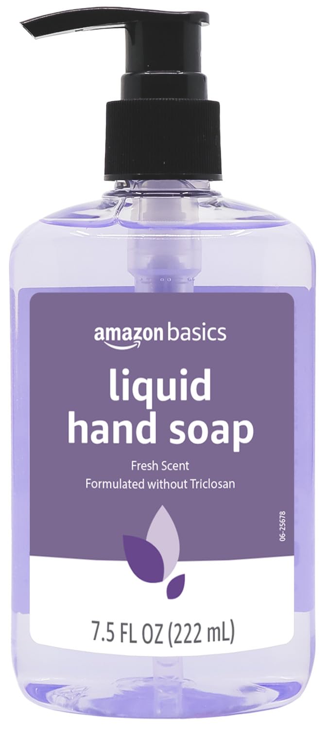 Amazon Basics Gentle & Mild Clear Liquid Hand Soap Refill, Triclosan-Free, Dermatologist-Tested, pH Balanced, Cruelty-Free, 50 Fluid Ounces, 1-Pack (Previously Solimo) Jansha Store