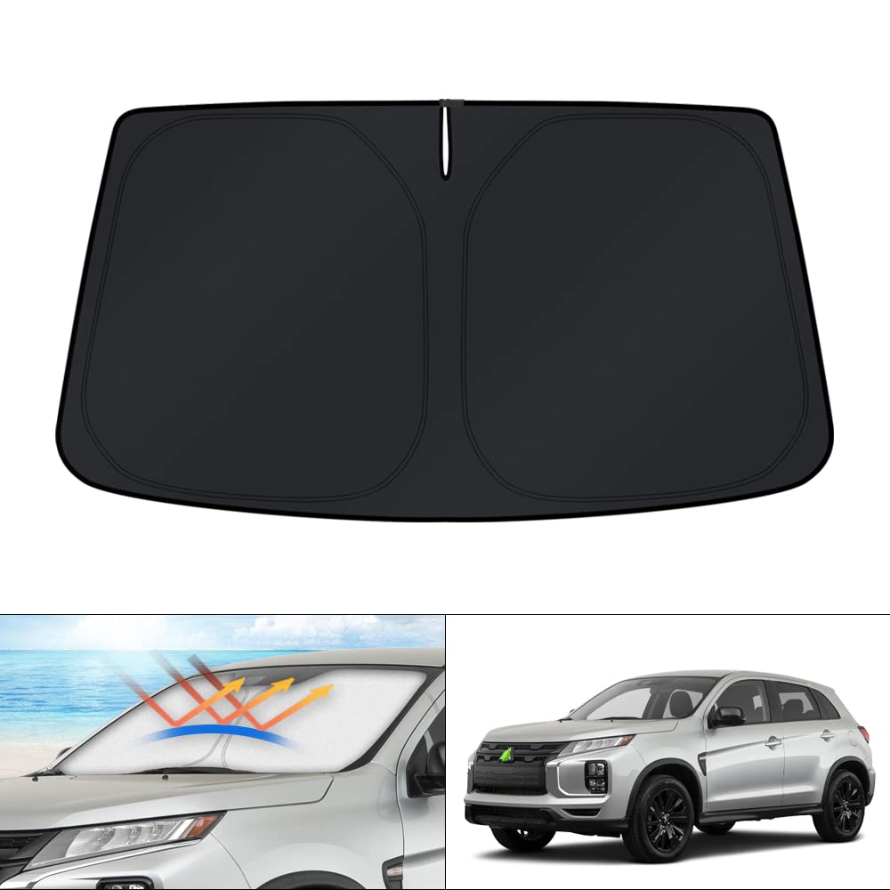 KUST Windshield Sun Shade for 2017-2026 Tesla Model Y/Model 3 Sunshade Accessories (Fit 2025-2026 Model Y Juniper / 2024 Model 3 Highland) Upgraded Foldable Sunshade, Blocks UV Rays Keep Car Cool Jansha Store