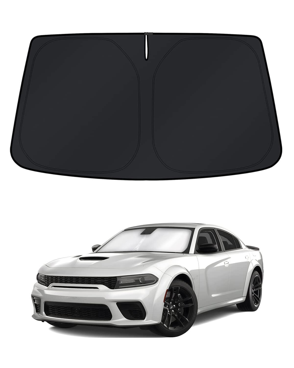 KUST Windshield Sun Shade for 2017-2026 Tesla Model Y/Model 3 Sunshade Accessories (Fit 2025-2026 Model Y Juniper / 2024 Model 3 Highland) Upgraded Foldable Sunshade, Blocks UV Rays Keep Car Cool Jansha Store