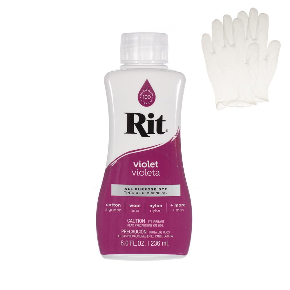 Rit Dye – Liquid Fabric Dye for Crafting, Clothing, and Décor – 8 oz. Bottle – Cherry Red (Gloves Included) Jansha Store