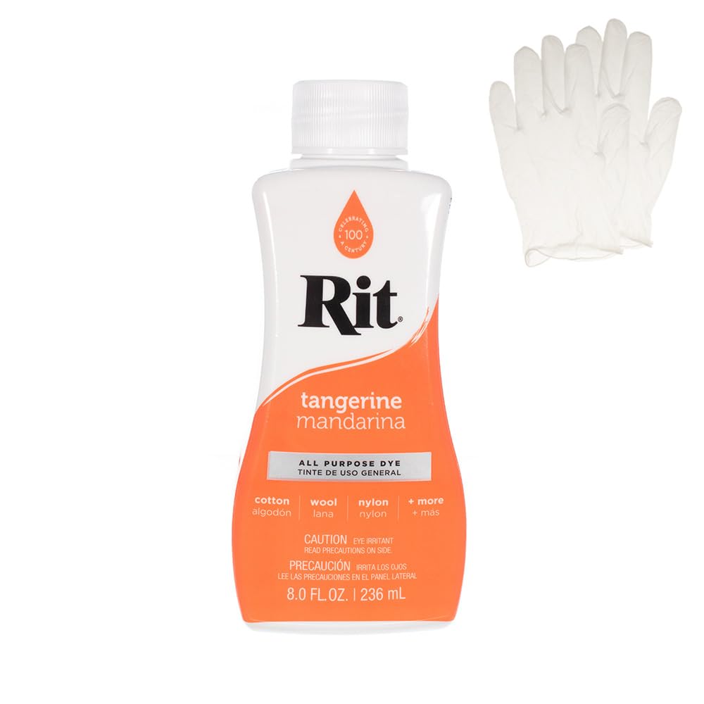 Rit Dye – Liquid Fabric Dye for Crafting, Clothing, and Décor – 8 oz. Bottle – Cherry Red (Gloves Included) Jansha Store