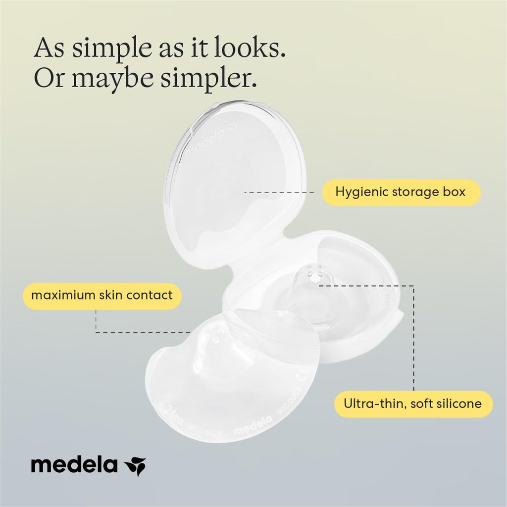 Medela Contact Nipple Shields, For Breastfeeding Comfort, Size L 24mm, 2ct Jansha Store