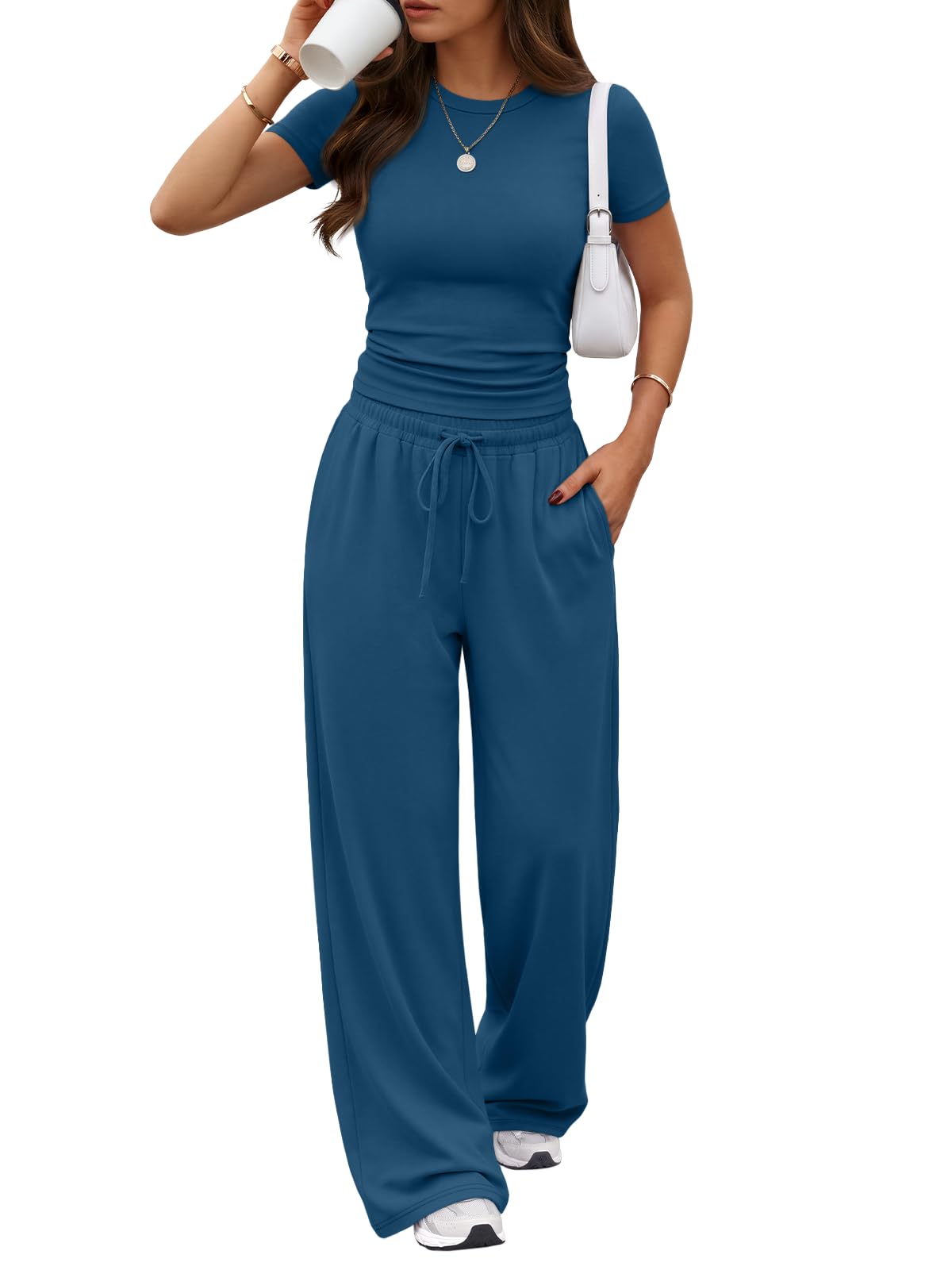 Trendy Queen Women's 2 Piece Matching Summer Lounge Set with Pockets Jansha Store
