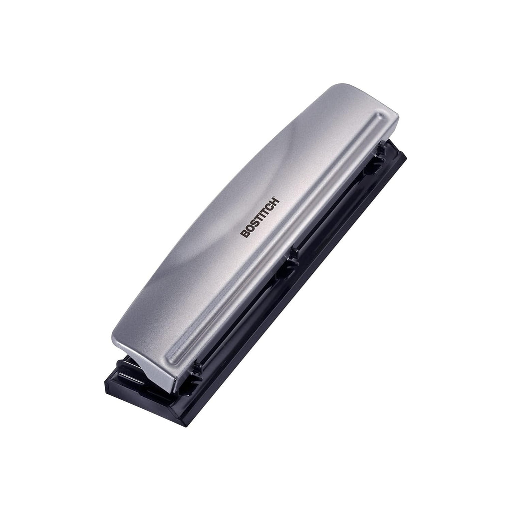 Bostitch Office 3 Hole Punch, Metal, 12 Sheet Capacity, Rubber Base, Silver Jansha Store