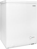 Igloo 5.0 Cu Ft Upright Deep Freezer Chest- Deep Freezer with Quick Freezing System & Adjustable Thermostat - Low Noise Freezer with Removable Basket & LED Lights for Homes, Garages & Basements- White Jansha Store