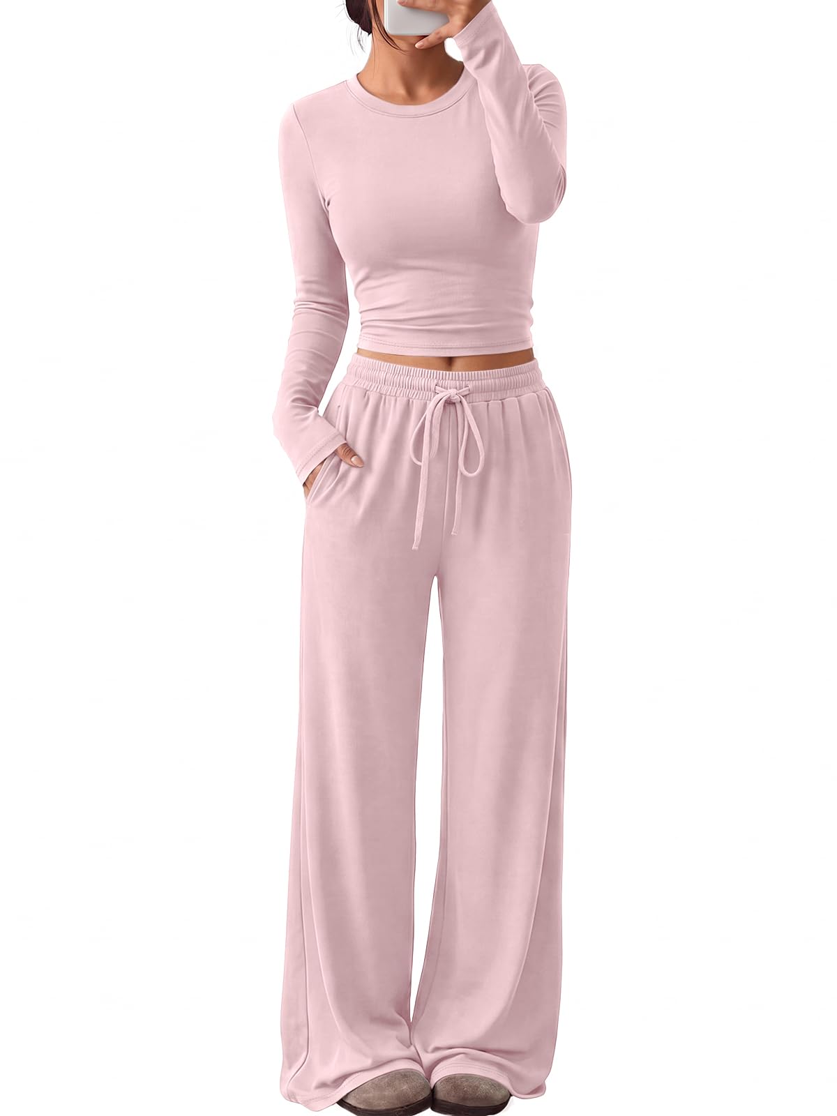 Trendy Queen Women's 2 Piece 2026 Fall Fashion Lounge Set with Pockets Jansha Store