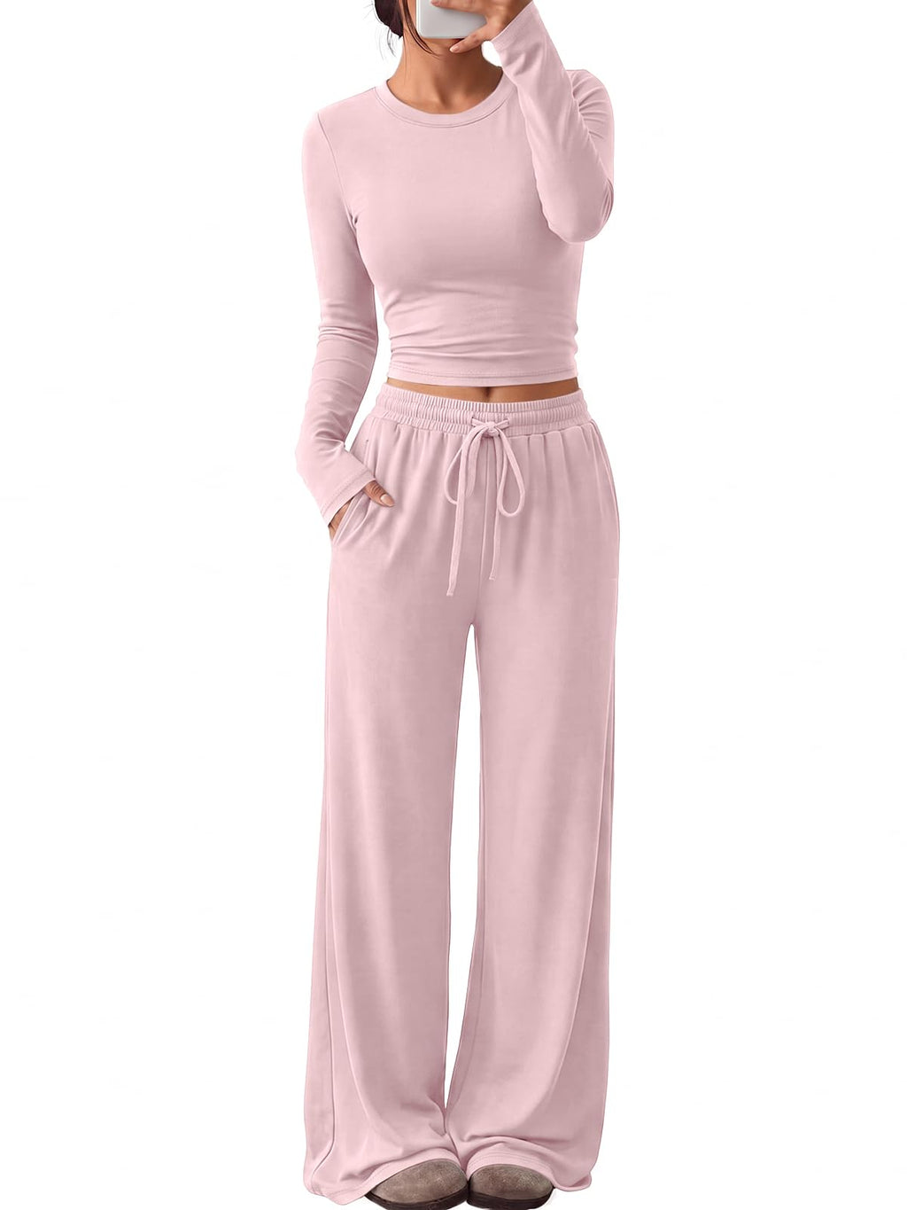 Trendy Queen Women's 2 Piece 2026 Fall Fashion Lounge Set with Pockets Jansha Store