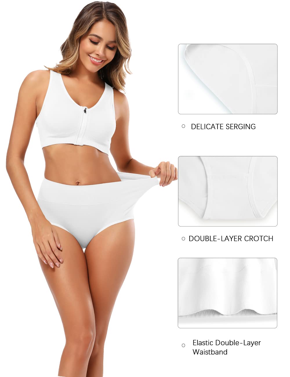Molasus Women's Cotton Underwear High Waisted Full Coverage Ladies Panties (Regular & Plus Size) Jansha Store