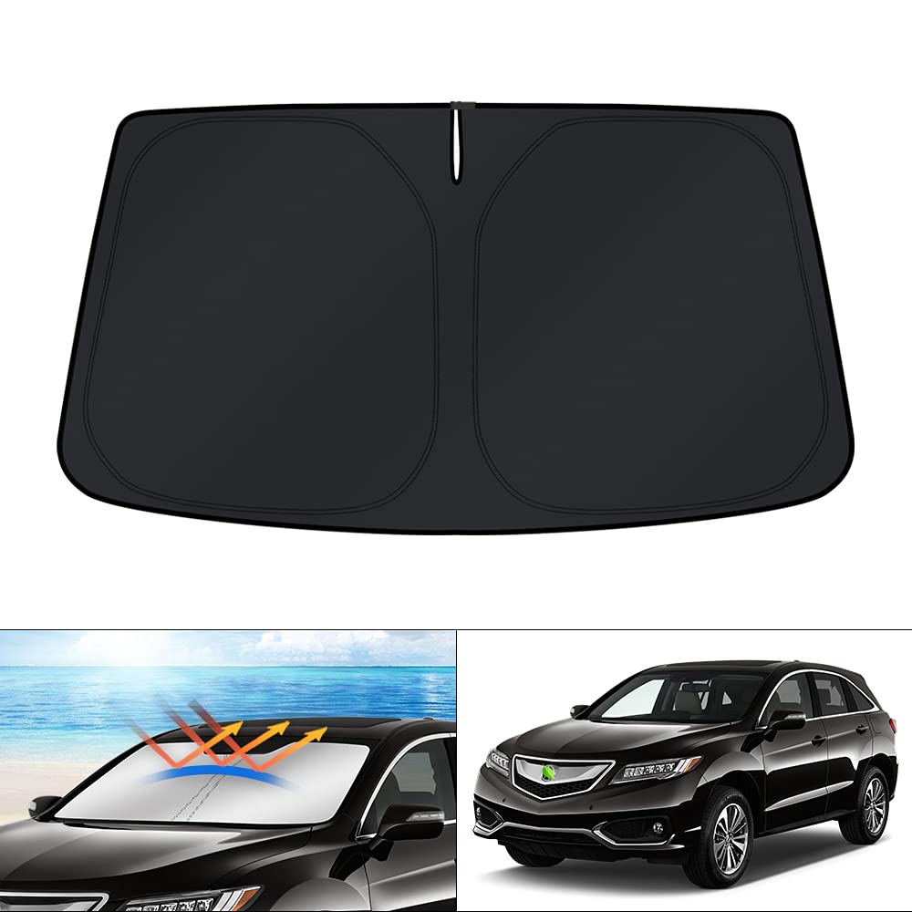 KUST Windshield Sun Shade for 2017-2026 Tesla Model Y/Model 3 Sunshade Accessories (Fit 2025-2026 Model Y Juniper / 2024 Model 3 Highland) Upgraded Foldable Sunshade, Blocks UV Rays Keep Car Cool Jansha Store