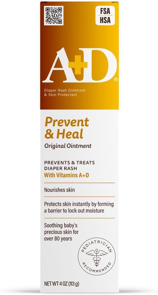 A+D Prevent + Heal Diaper Rash Ointment, With Vitamins A & D - 4 oz Tube Jansha Store