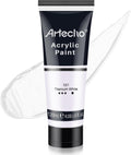 Artecho White Acrylic Paint, Titanium White Paint (120ml / 4.05oz) Tubes, Art Craft Paints for Canvas Painting, Rock, Stone, Wood, Fabric, Art Supplies Jansha Store