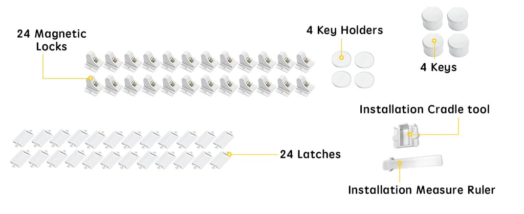 Vmaisi 20 Pack Magnetic Cabinet Locks Baby Proofing and 2 Keys Jansha Store