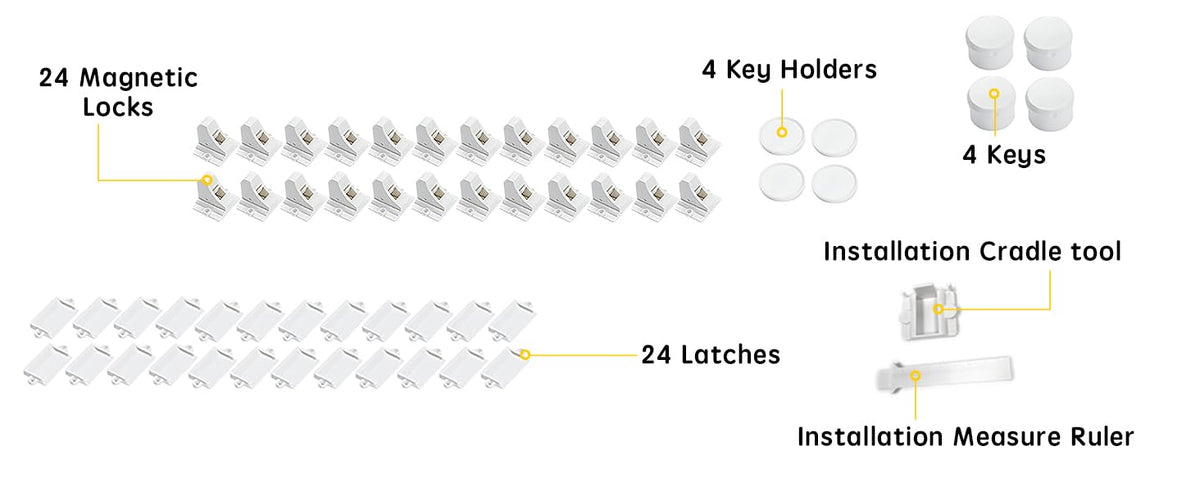 Vmaisi 20 Pack Magnetic Cabinet Locks Baby Proofing and 2 Keys Jansha Store