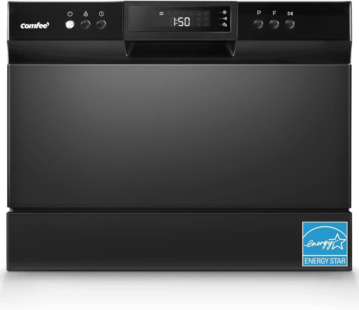COMFEE’ Countertop Dishwasher, Energy Star Portable Dishwasher, 6 Place Settings & 8 Washing Programs, Speed, Baby-Care, ECO& Glass, Dish Washer for Dorm, RV& Apartment, Black Jansha Store