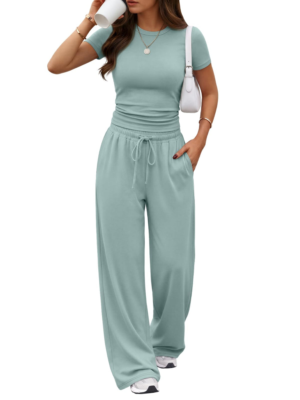 Trendy Queen Women's 2 Piece Matching Summer Lounge Set with Pockets Jansha Store