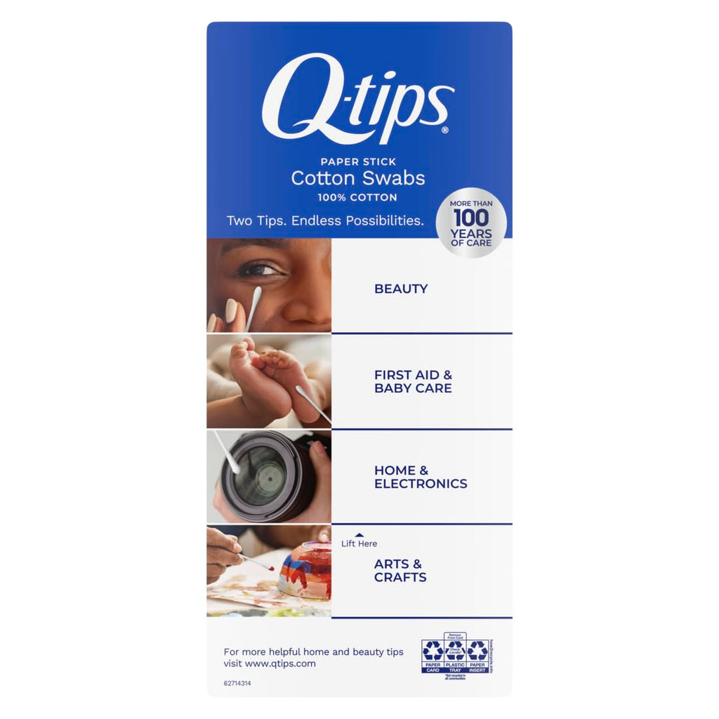 Q-tips Cotton Swabs For Hygiene and Beauty Care Original Cotton Swab Made With 100% Cotton 750 Count Jansha Store